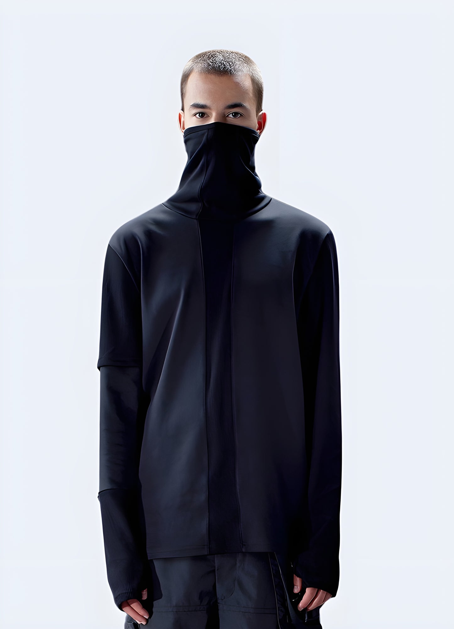 Cyberpunk turtleneck available in Canada, featuring a sleek and futuristic design perfect for modern fashion.