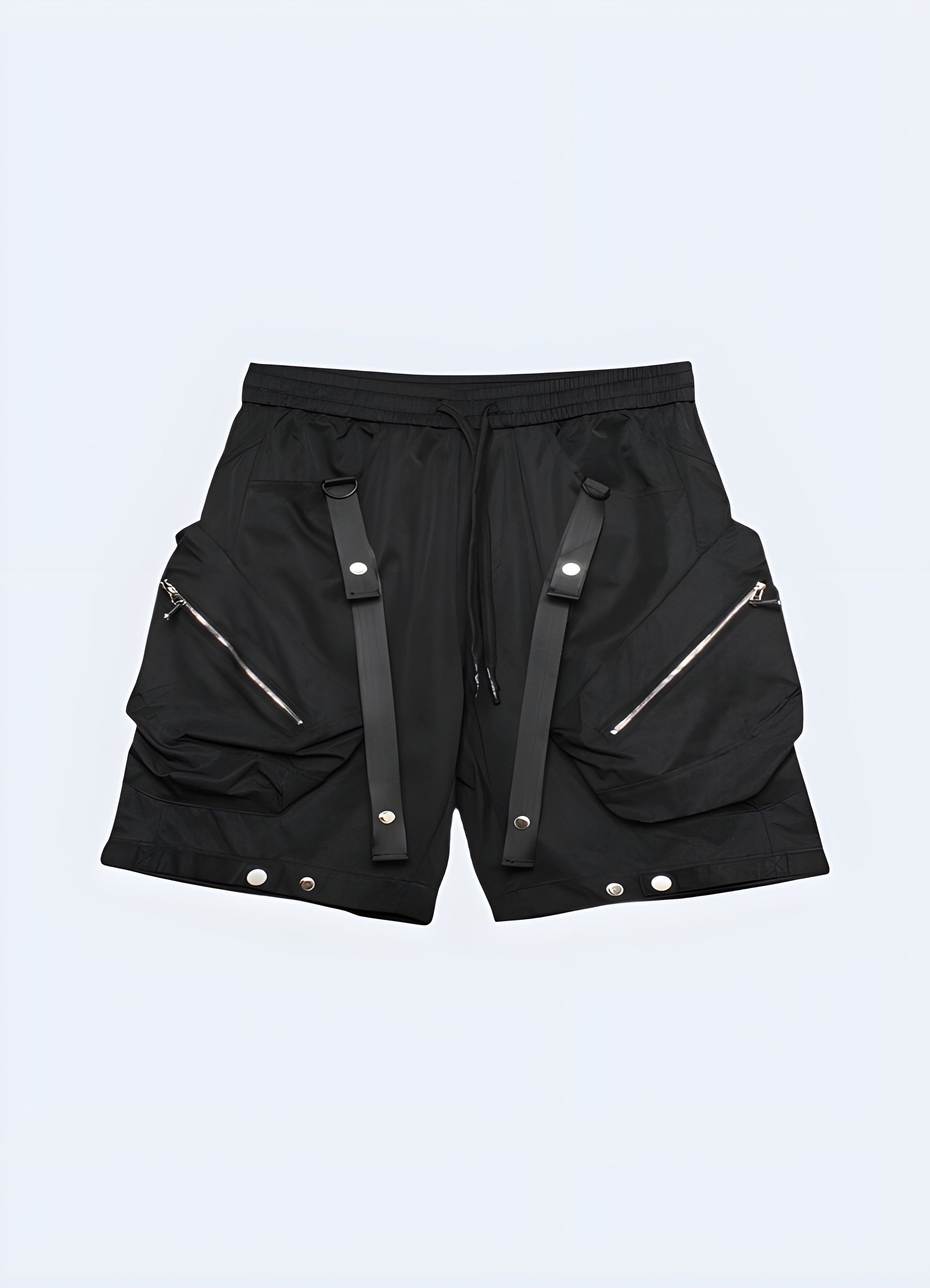 High-performance darkwear zipper shorts for men, designed for outdoor activities and sports in the Canada.