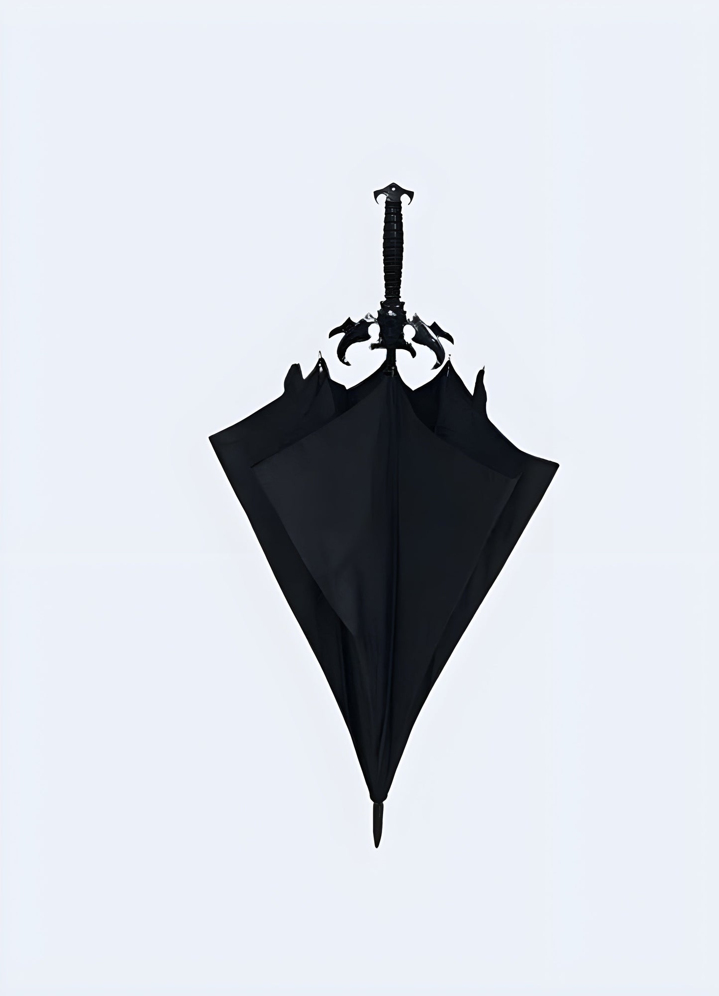 Front view of a Demon Slayer sword umbrella. The handle resembles a sword’s hilt, and the canopy mimics a blade design Canada.