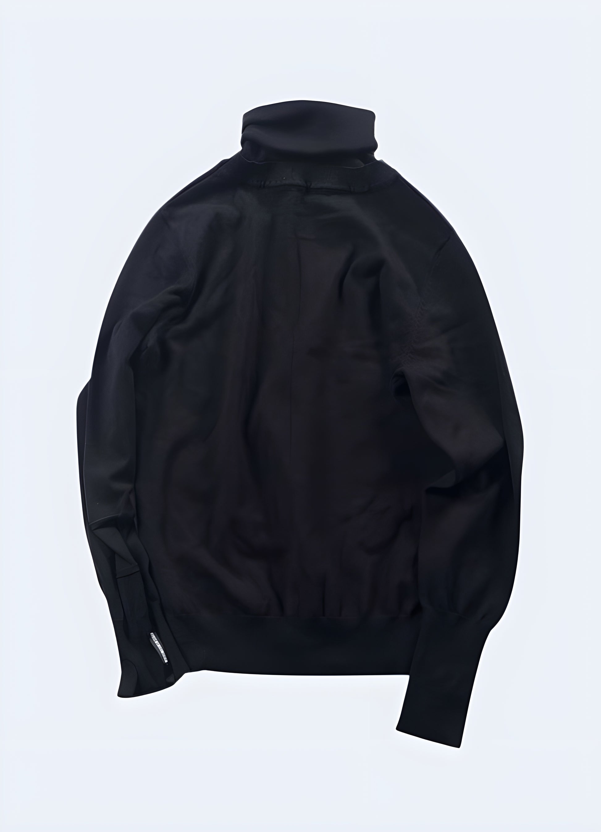 Back view of the face cover ninja turtleneck in Canada, showcasing its practical and versatile features for urban wear.