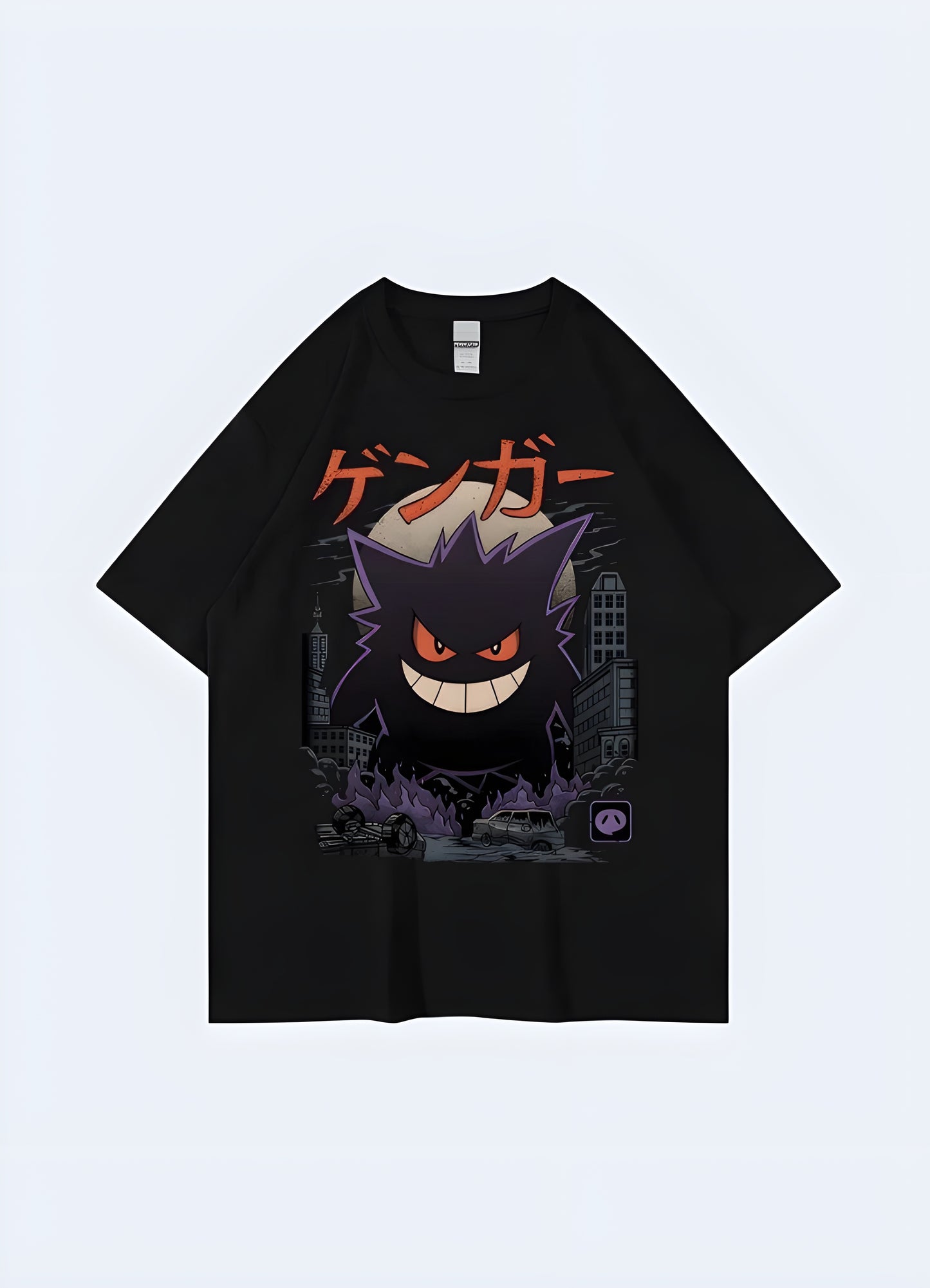 Gengar t-shirt featuring the iconic Ghost-type Pokémon, perfect for fans of the franchise looking to showcase their love for the mischievous and powerful character.