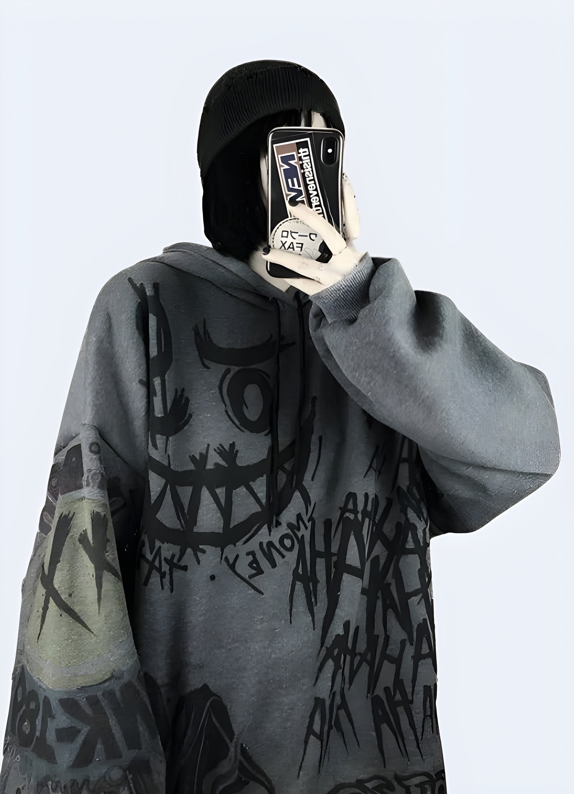 Gothic Japan oversized hoodie in Canada, featuring dark urban fashion