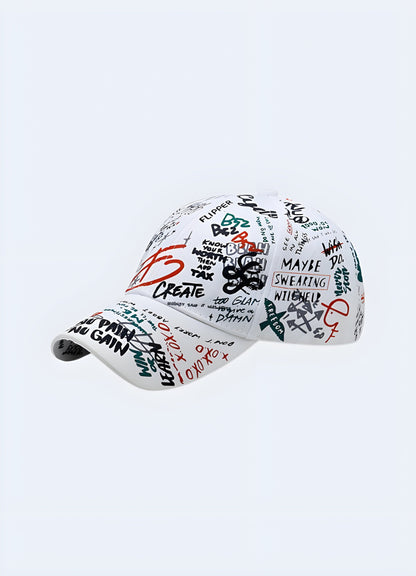 Own your urban style with the graffiti hat. Featuring a vibrant print and adjustable fit, Canada it turns heads wherever you go. 