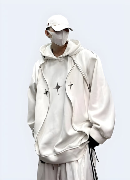 Stylish model showcasing a hoodie with integrated headphones, an ideal choice for Canada consumers looking for a comfortable and tech-savvy garment.