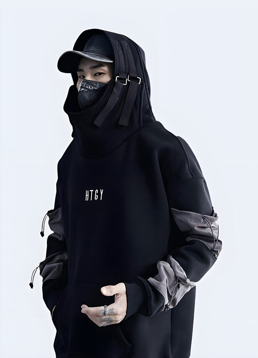 HTGY hoodie front and side view available in Canada, showcasing its unique design and comfort.