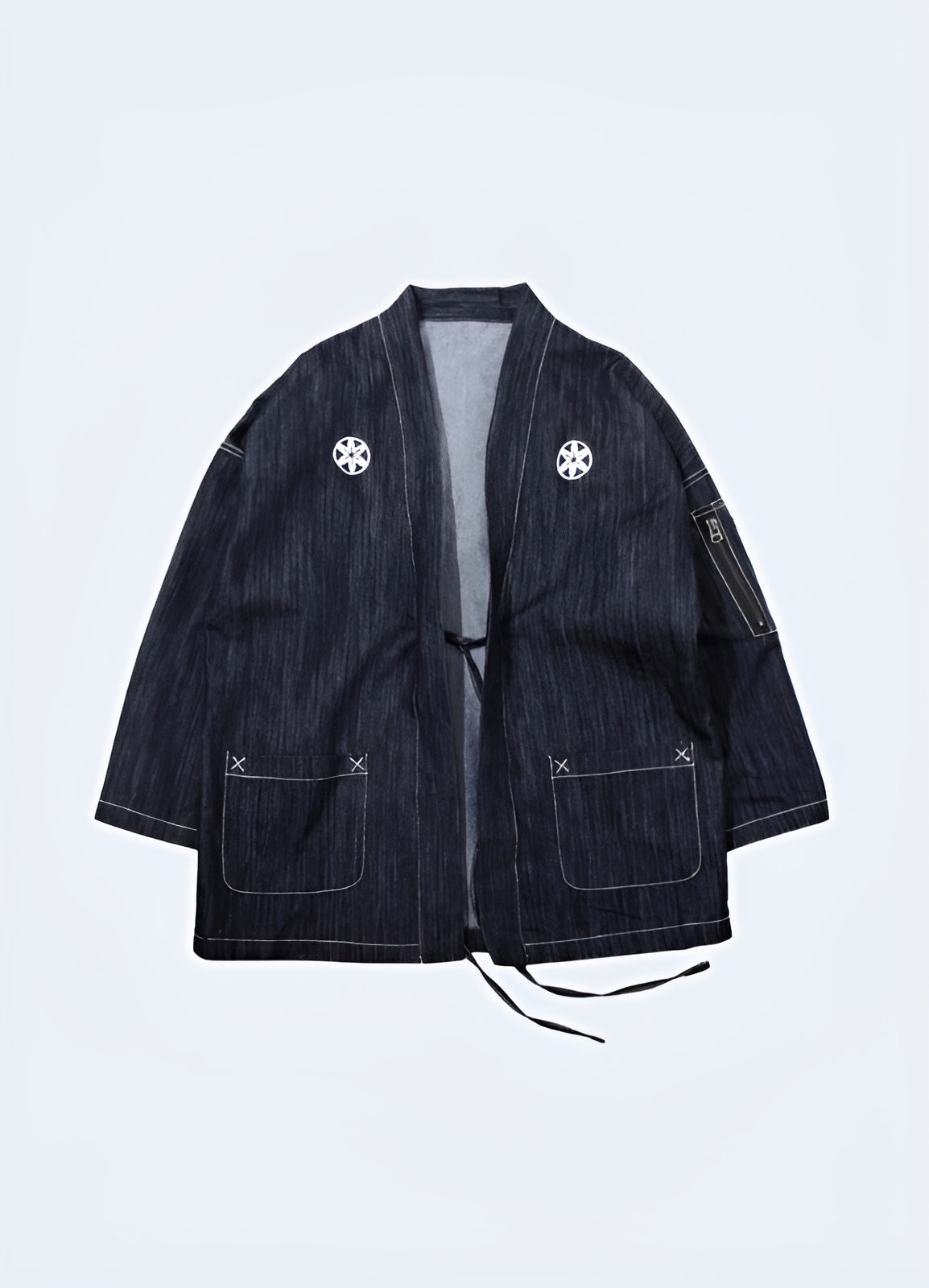 Front view of a Japanese blazer, showcasing its effortless style and timeless design, ideal for fashion-forward individuals in the Canada.