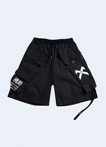 Unique Japanese streetwear shorts for man, bringing Tokyo fashion to the urban scene Canada.