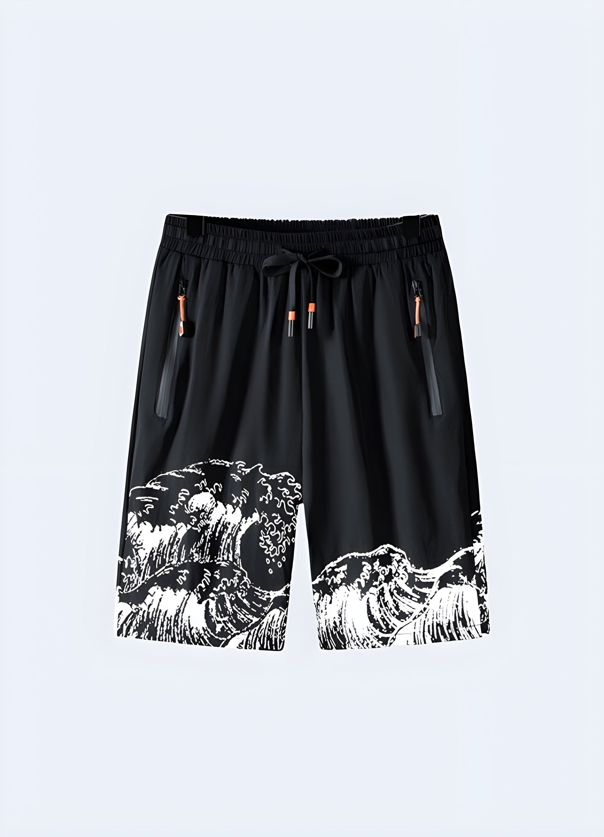 Stylish Japanese wave shorts for men, bringing the allure of traditional Japanese art to fashion Canada.