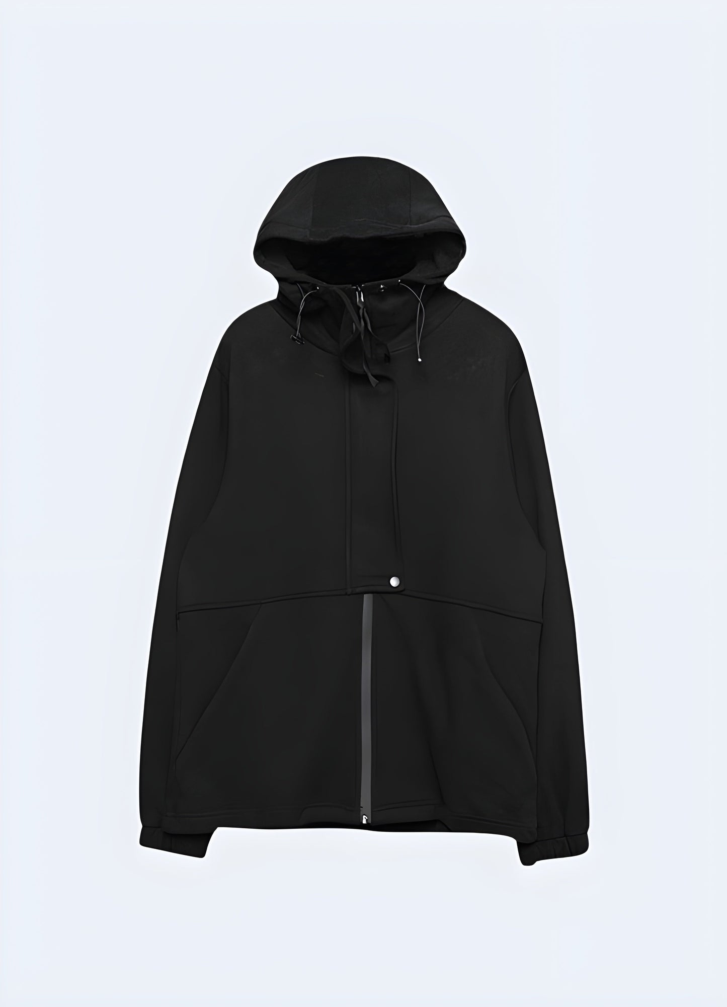 Japanese zip-up hoodie front view available in Canada, showcasing its sleek design and high-quality craftsmanship.