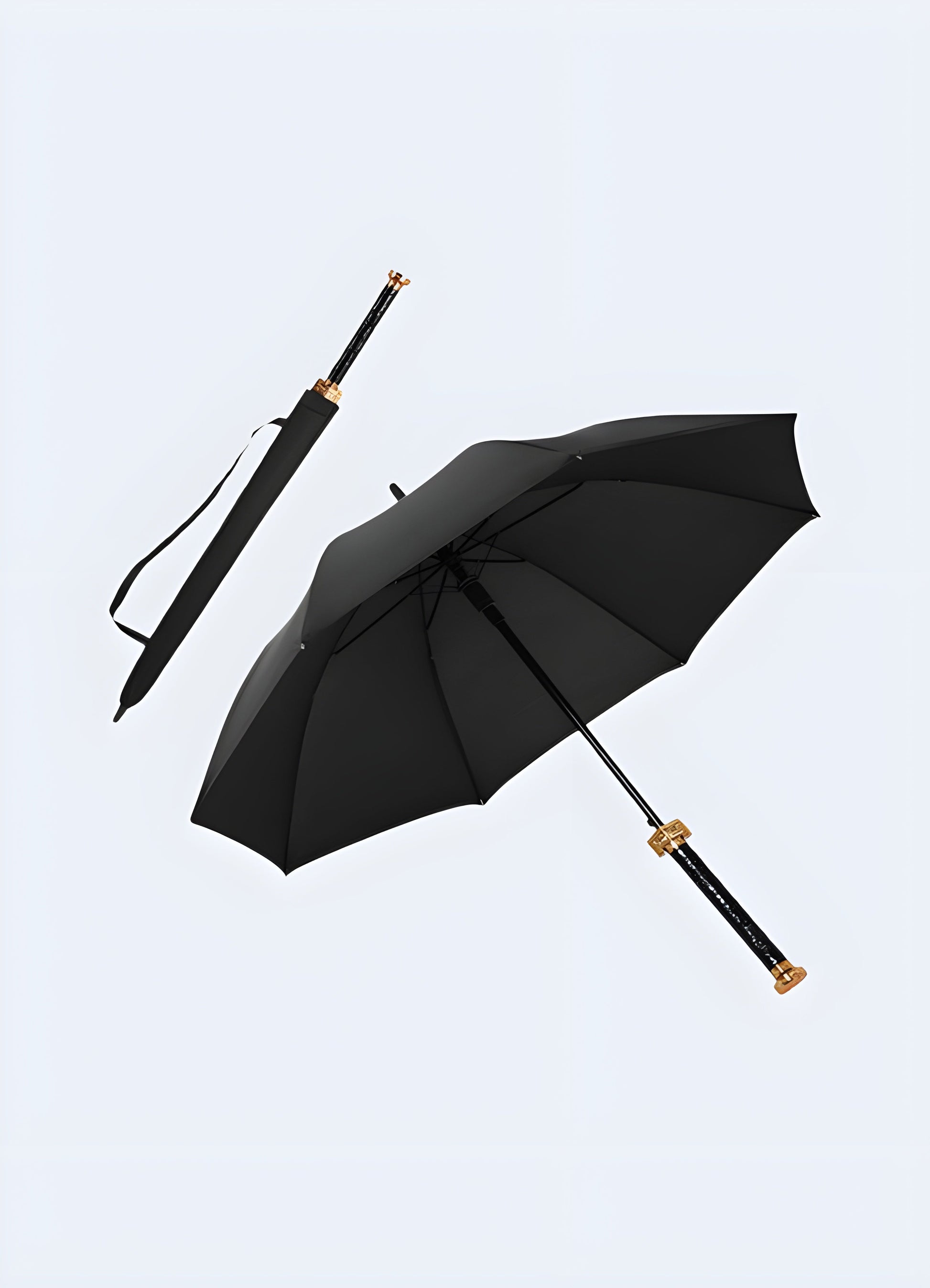 Katana sword style umbrella featuring 8 ribs for durability and strength, available in the Canada.