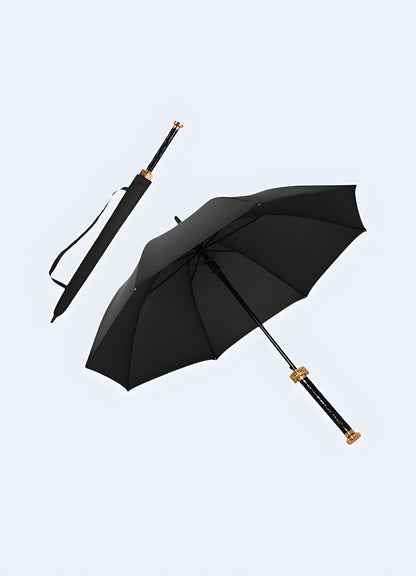 Katana sword style umbrella featuring 8 ribs for durability and strength, available in the Canada.