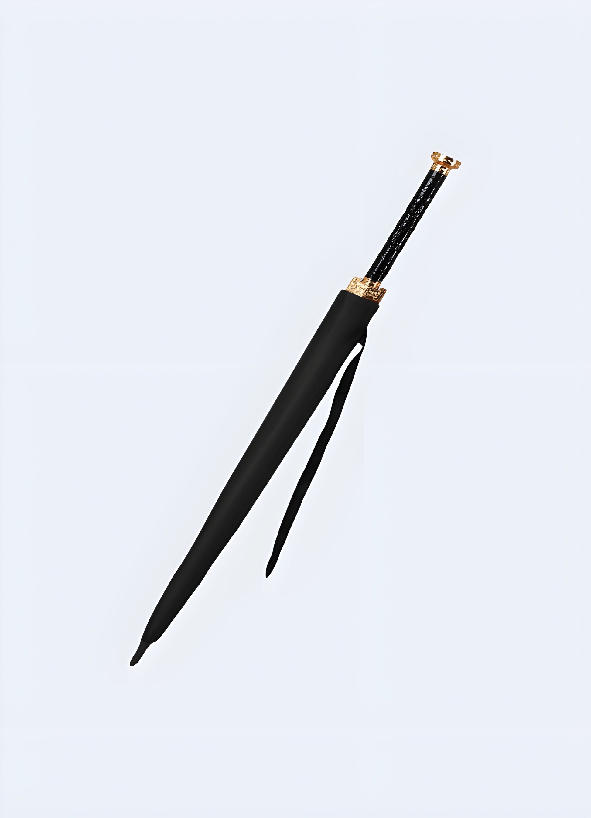 Katana sword style umbrella with a long handle resembling a Japanese samurai sword, available in the Canada.