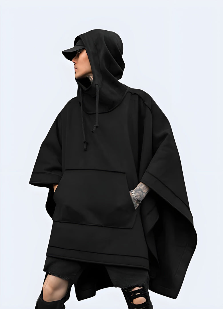 Trendy Modern Techwear Kimono Hoodie Oversized Fit for men, combining traditional Japanese fashion with modern casual style, perfect for the Canada streetwear scene.