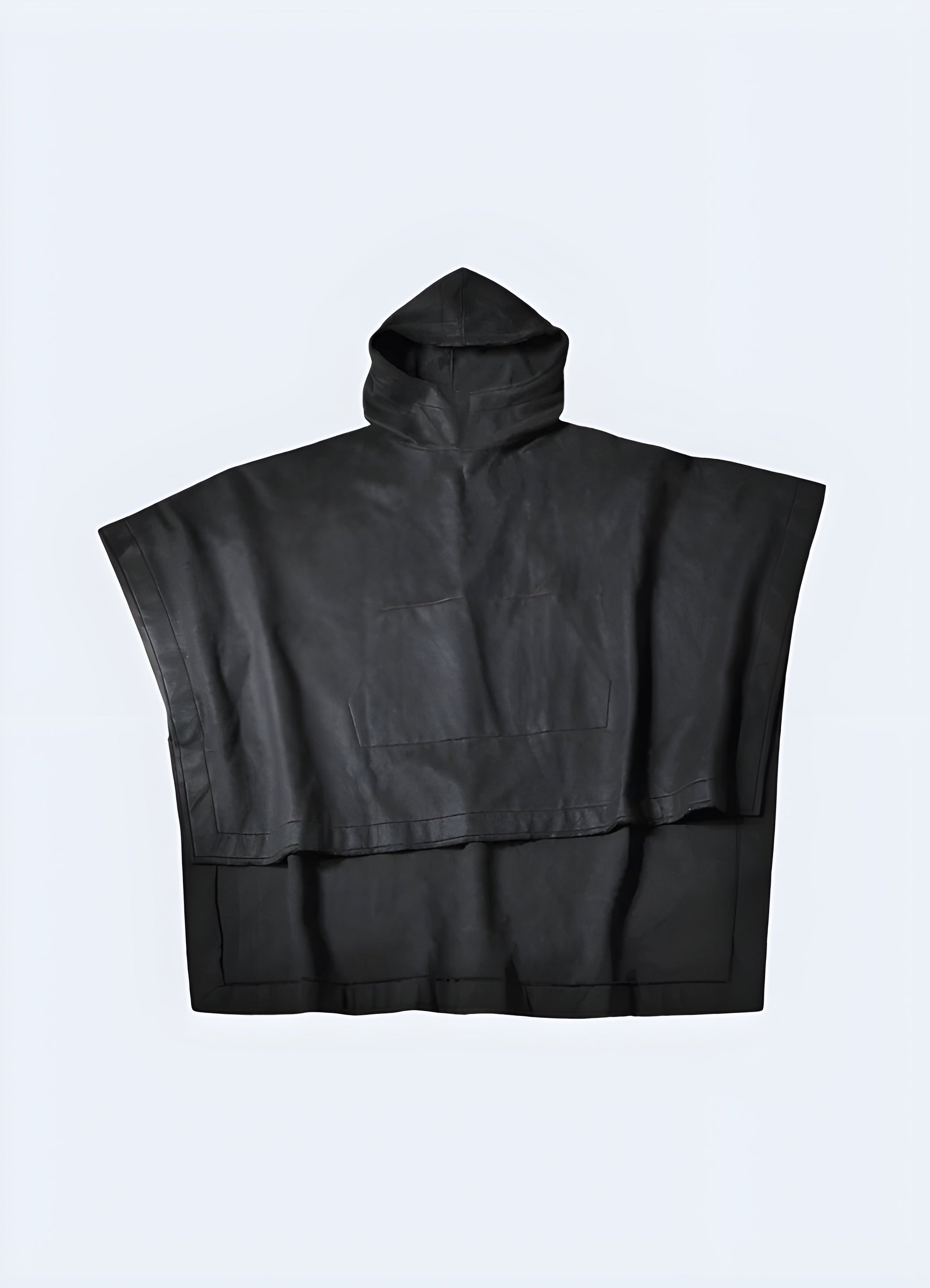 Front view of a kimono hoodie, highlighting the fusion of traditional kimono elements and contemporary hoodie style, suitable for the Canada urban fashion lover seeking a versatile and eye-catching garment.