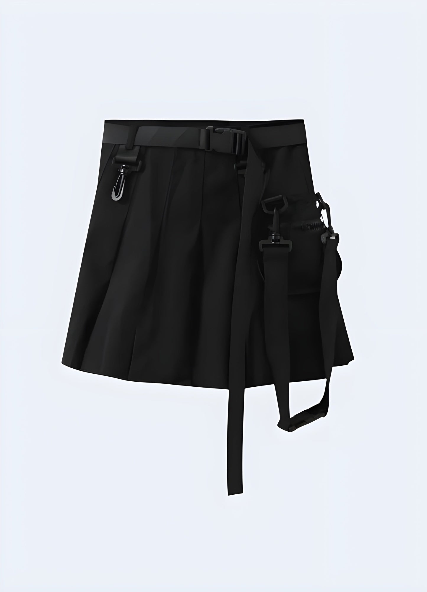 Korean Tactical Techwear skirt combining innovative materials and avant-garde design, perfect for fashion-forward individuals seeking a modern and edgy look for urban environments Canada.