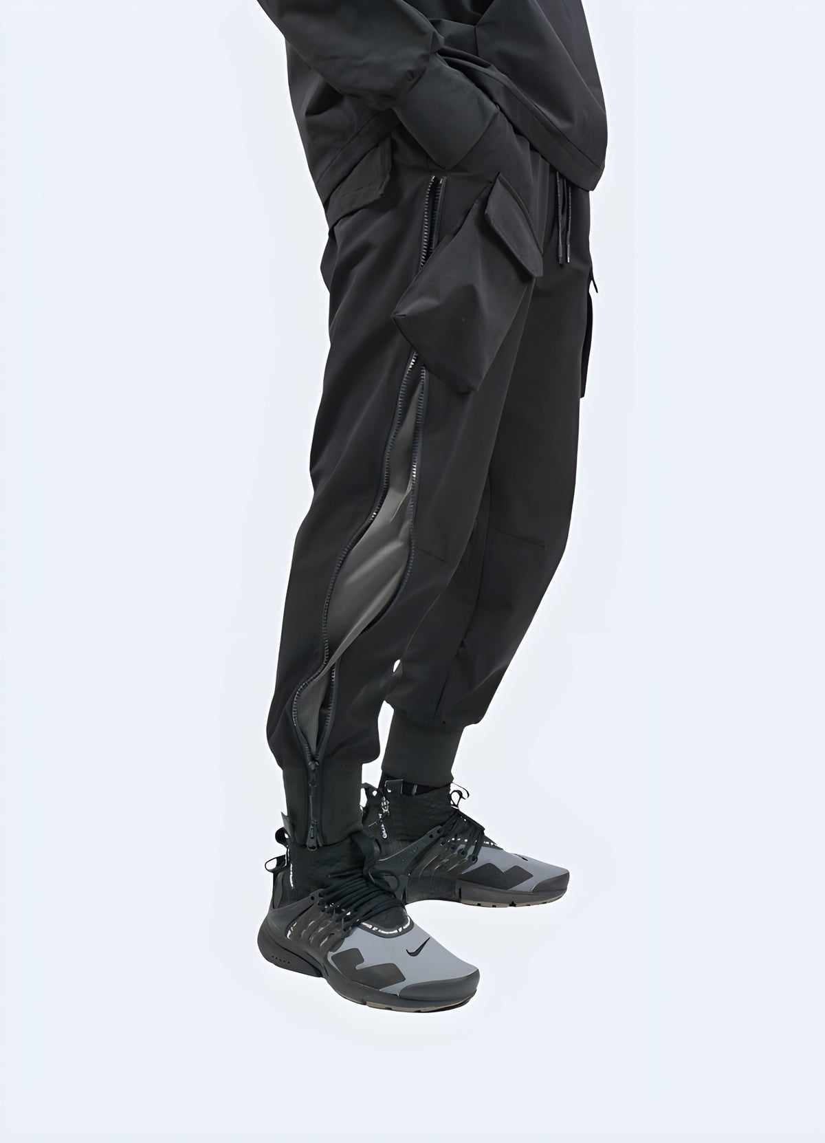 Side view of the Breathable Tech Pants cargo trousers showing the straight leg line and hem