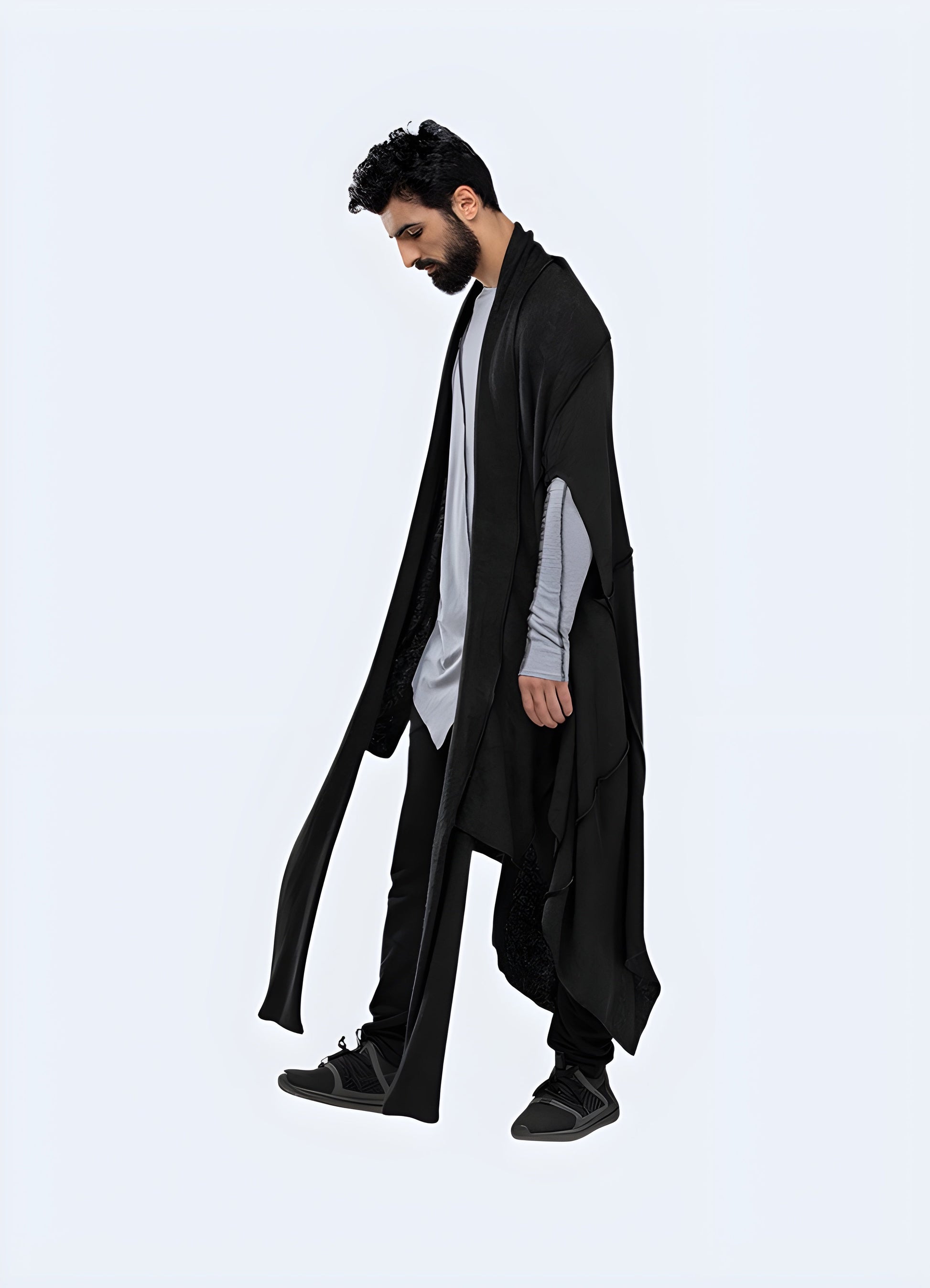  Inspired by the medieval black cloak and crafted from premium knitted fabric.