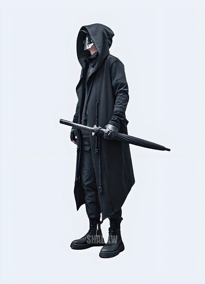 The modern silhouette can be adjusted to your liking hoodie cloak.