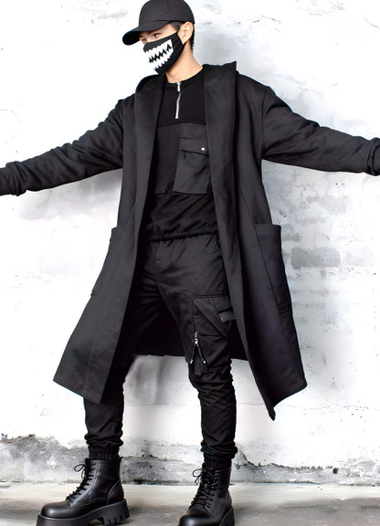 Its all-black silhouette, combined with its flawless craftsmanship streetwear cloak.
