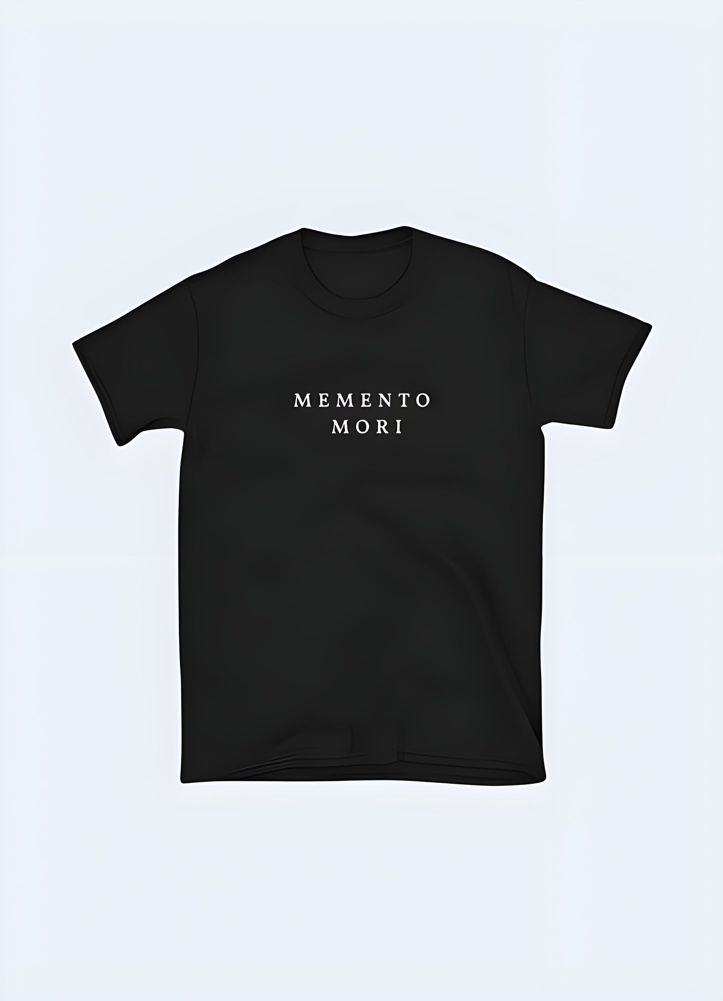 Thought-provoking memento mori shirt, reminding the wearer of life's fleeting nature, perfect for fans of philosophical fashion in the canada.