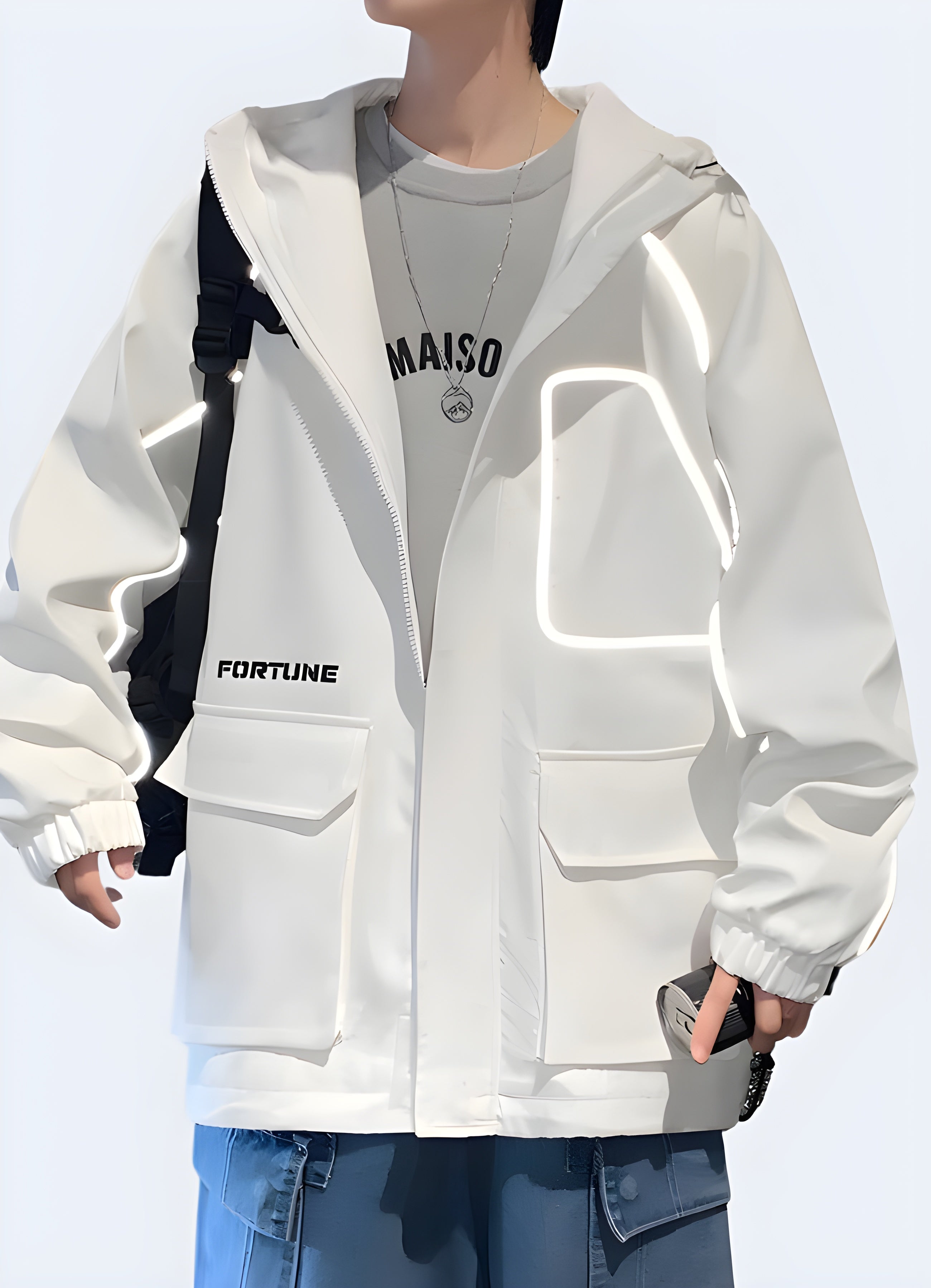 Mens reflective rain jacket online