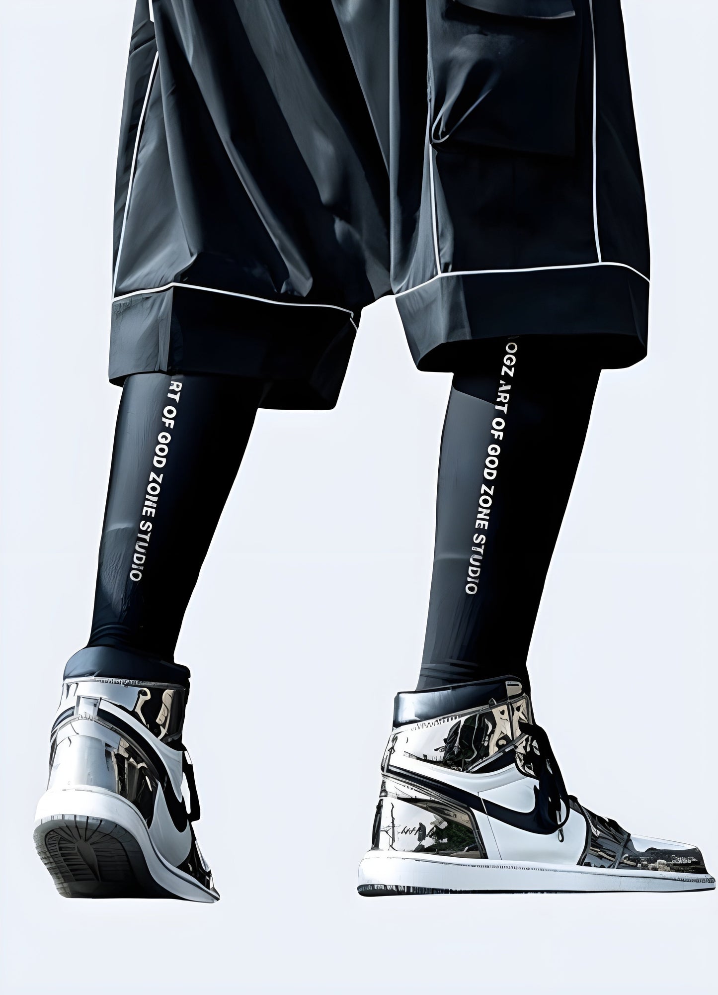 Men wearing techwear leg sleeves, showcasing the sleek and functional design that caters to the needs of Canada sports enthusiasts and urban fashion lovers.