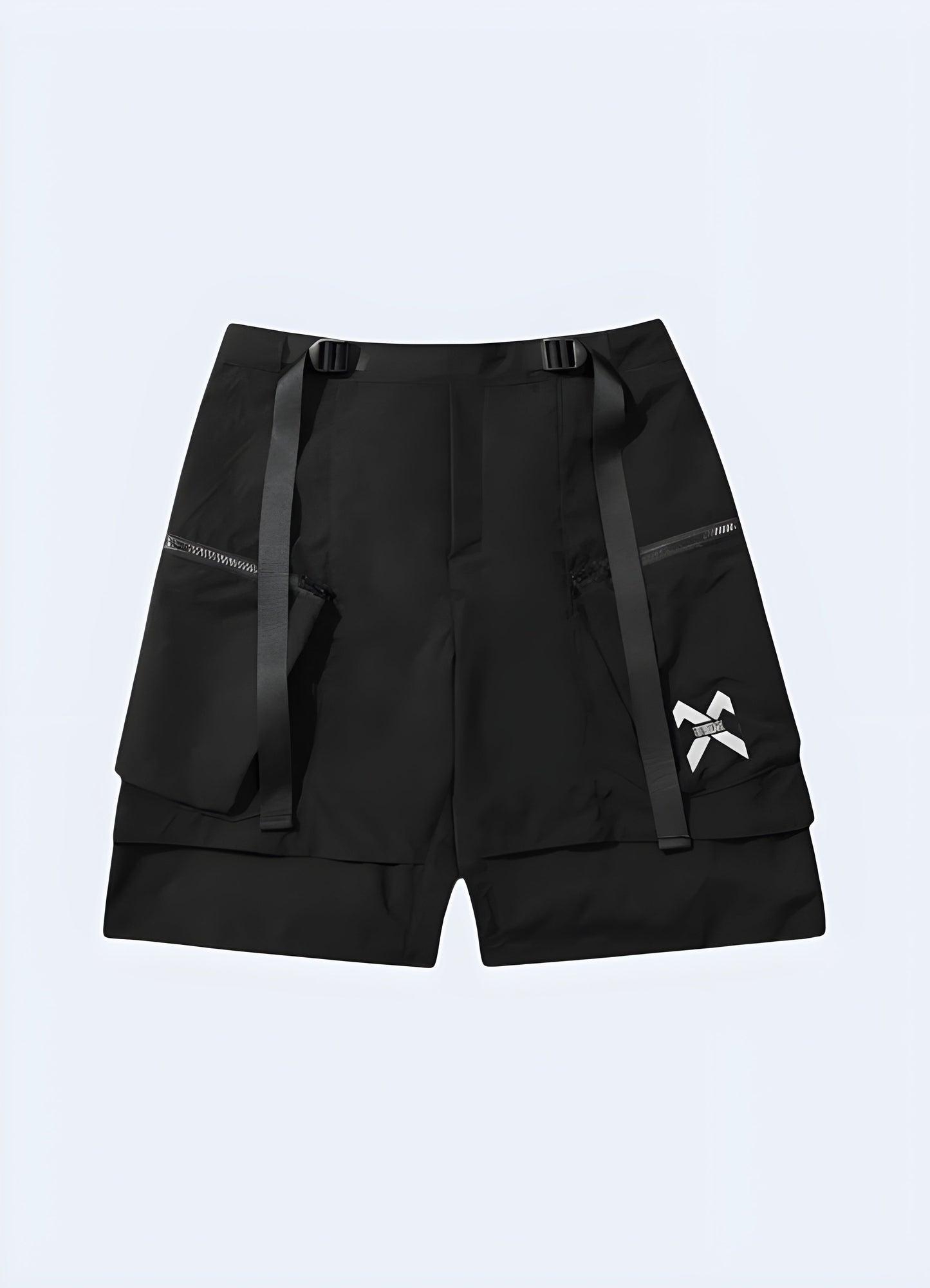 Stylish man's reflective shorts, designed for visibility and safety during outdoor activities in the Canada.