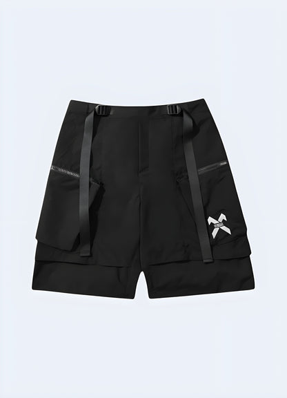 Stylish man's reflective shorts, designed for visibility and safety during outdoor activities in the Canada.