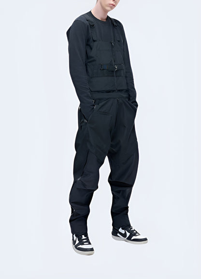 Men's techwear overalls, available in Canada, combining style and functionality.