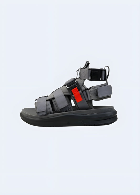 Modular techwear sandals available in Canada, designed for versatility and functionality in modern urban environments.