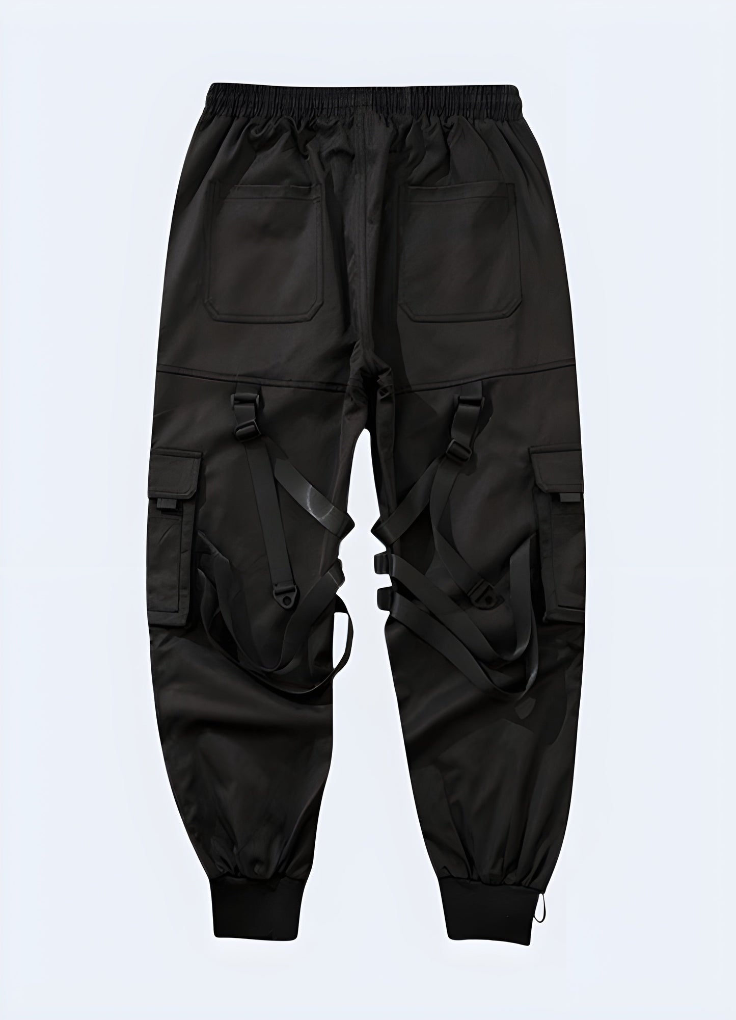 Back view of ninja cargo pants showcasing the streamlined fit, reinforced panels, and strategically placed pockets, ideal for achieving a ninja-inspired look while maintaining practicality in Canada.