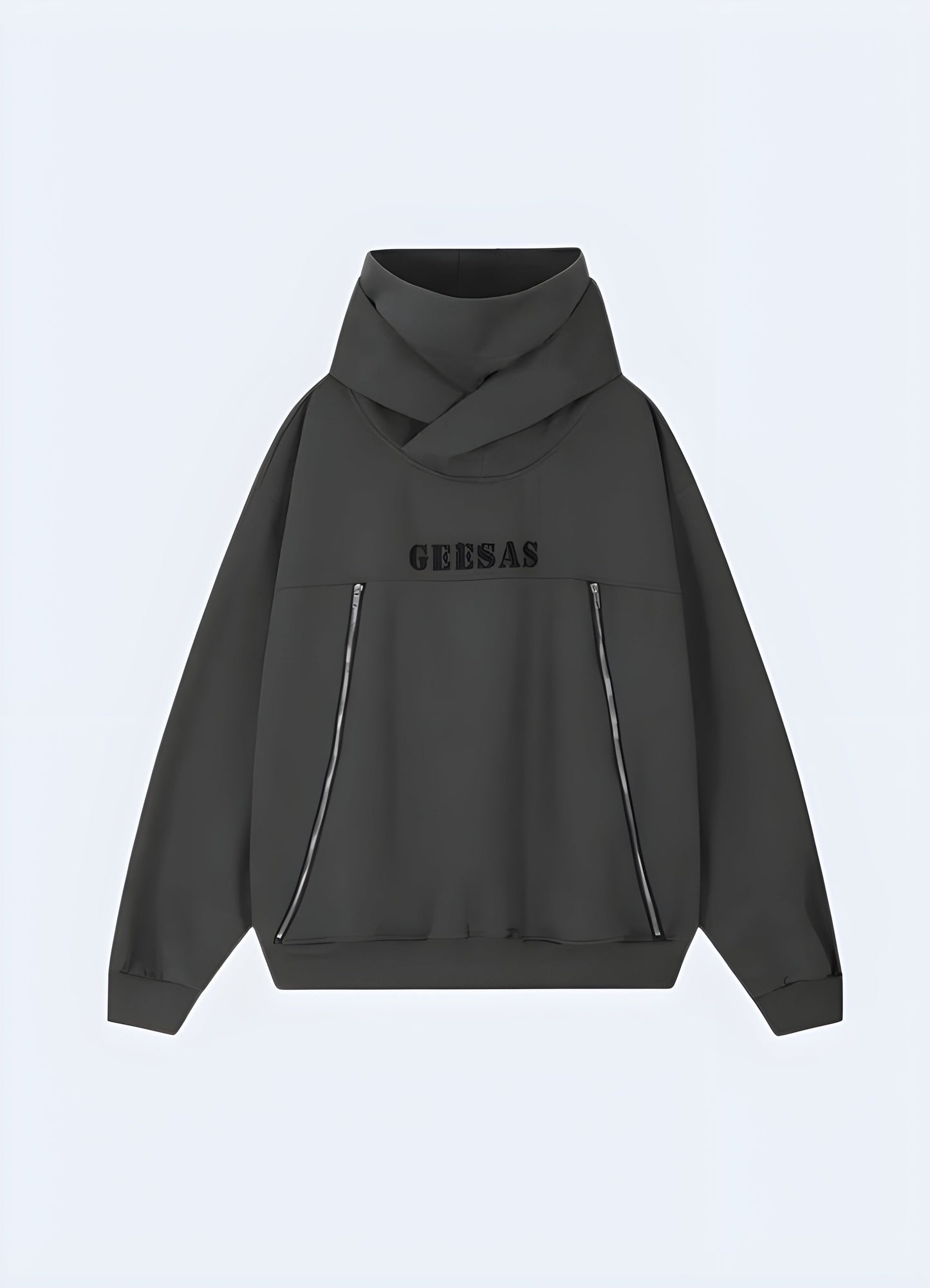 Oversized grey zip-up hoodie available in Canada, providing both comfort and contemporary style.