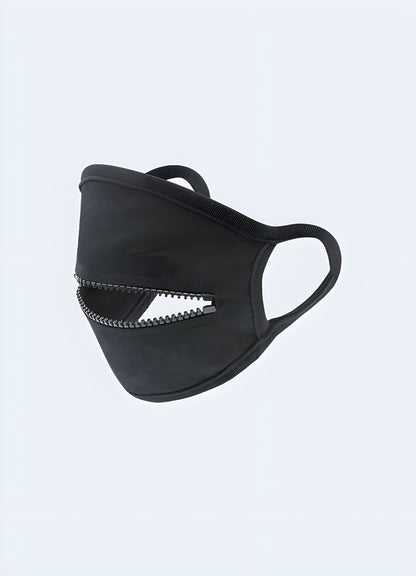 Scarlxrd zipper mask shown from the front view, highlighting the distinct zipper design on the mask Canada.