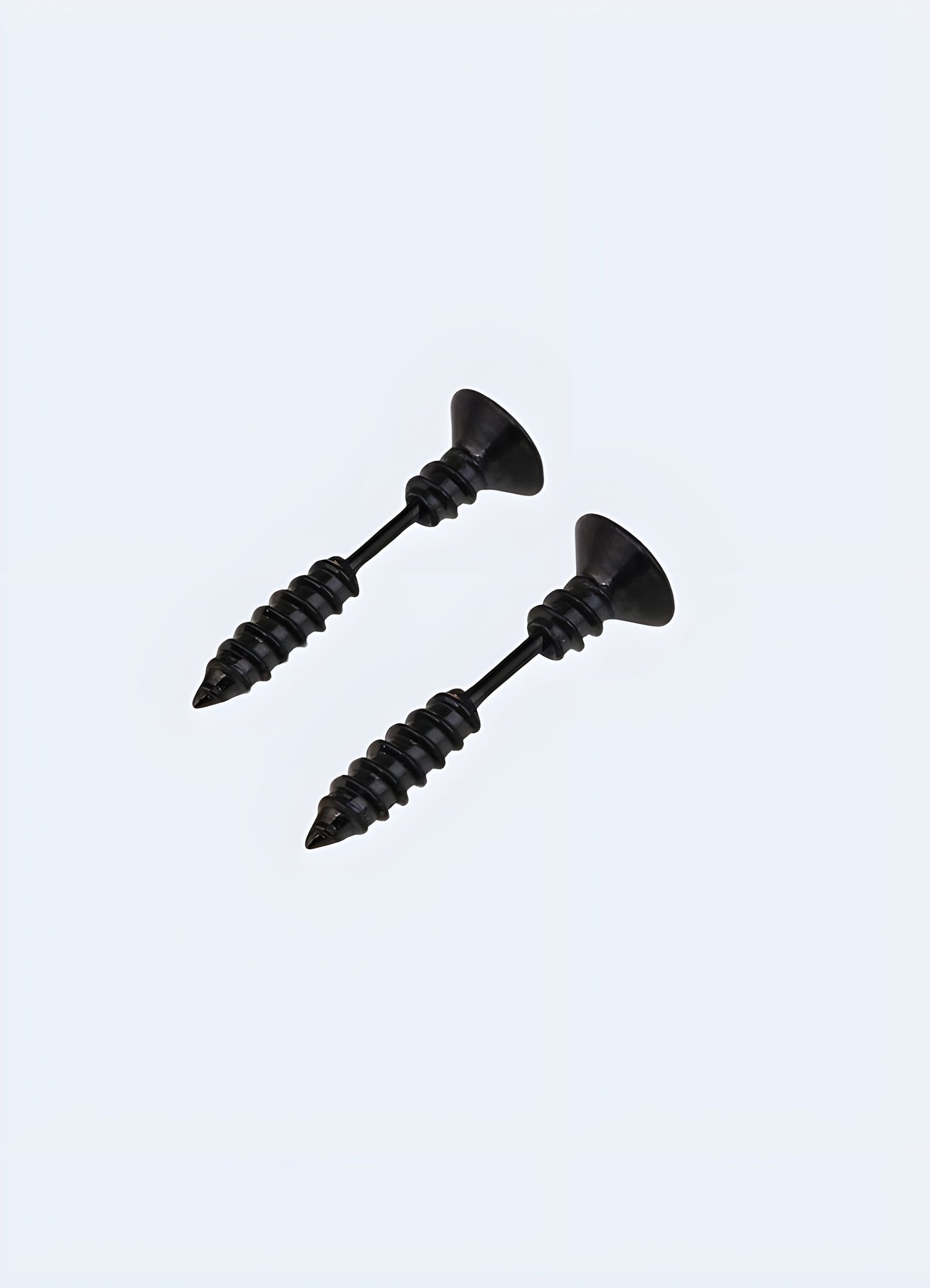 Side view of a screw-shaped techwear earring from the Canada, highlighting its sleek and modern design.