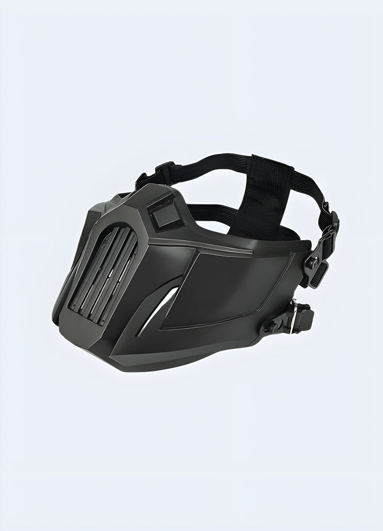 Side view of shadow infiltrator mask demonstrating its sleek and covert profile Canada.
