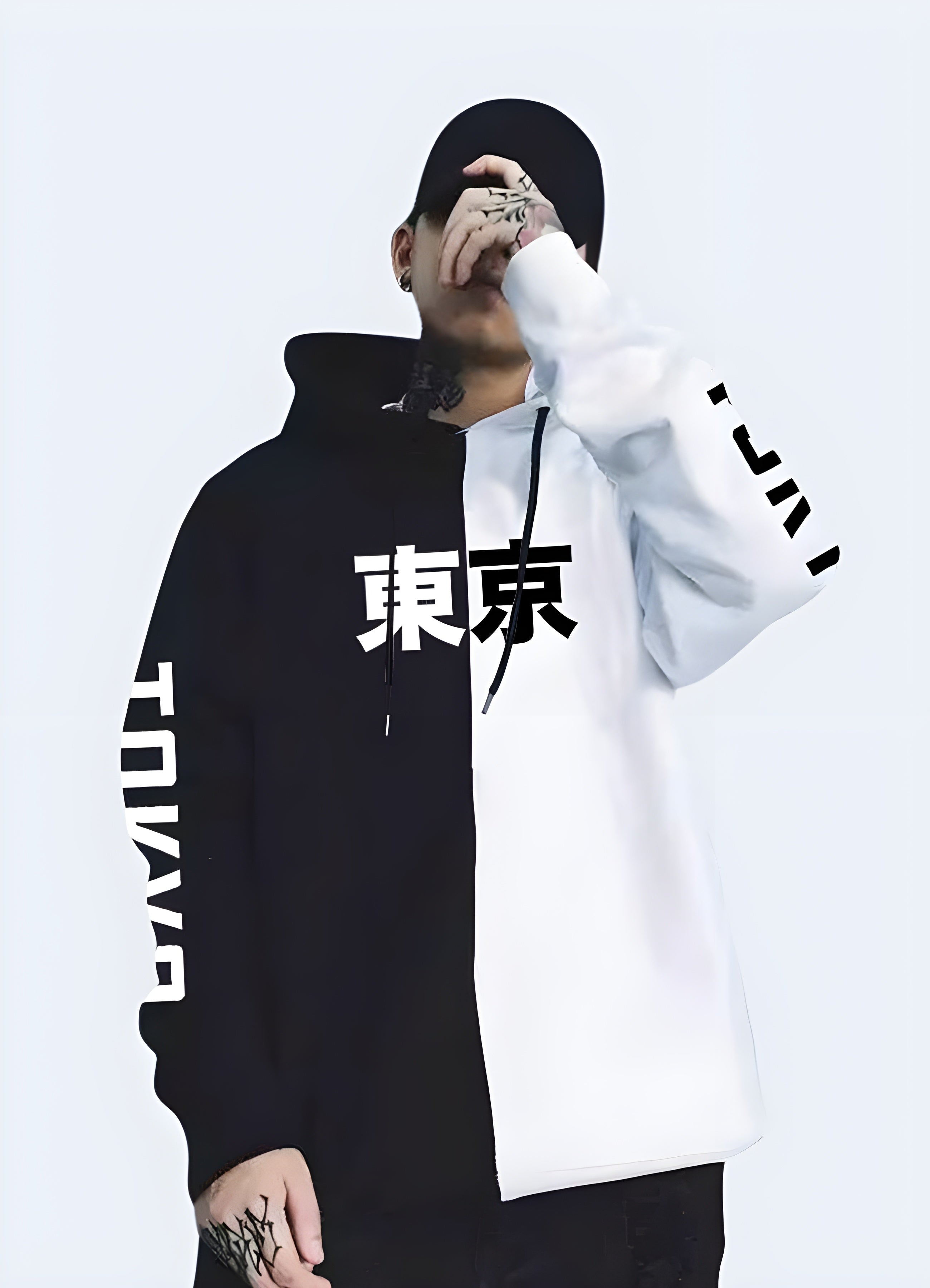 Black and White Tokyo Hoodie Techwear Canada