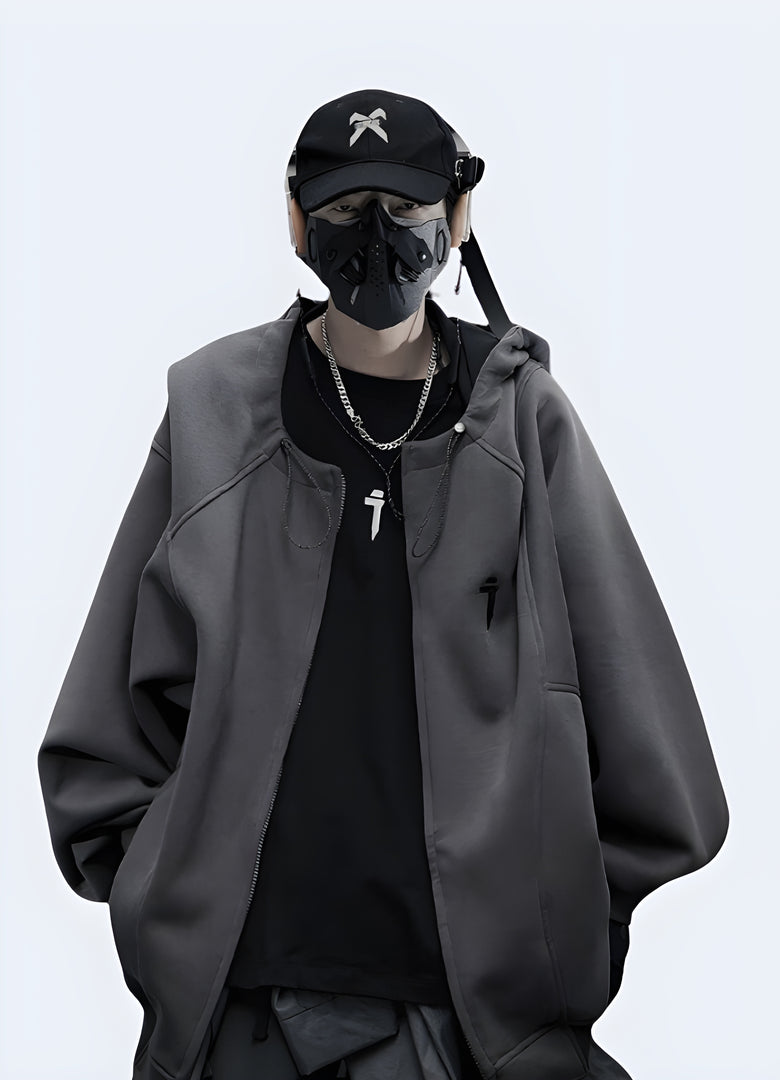 Streetwear round neck unisex zip-up hoodies available in Canada, perfect for a trendy and versatile urban look.