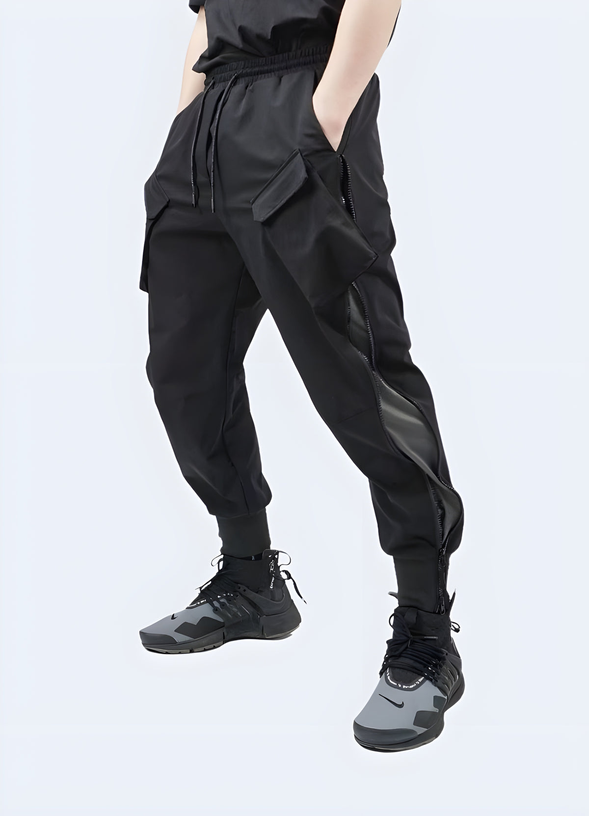 Side view of the Technical Pants cargo pants showing cargo pocket detailing on the leg