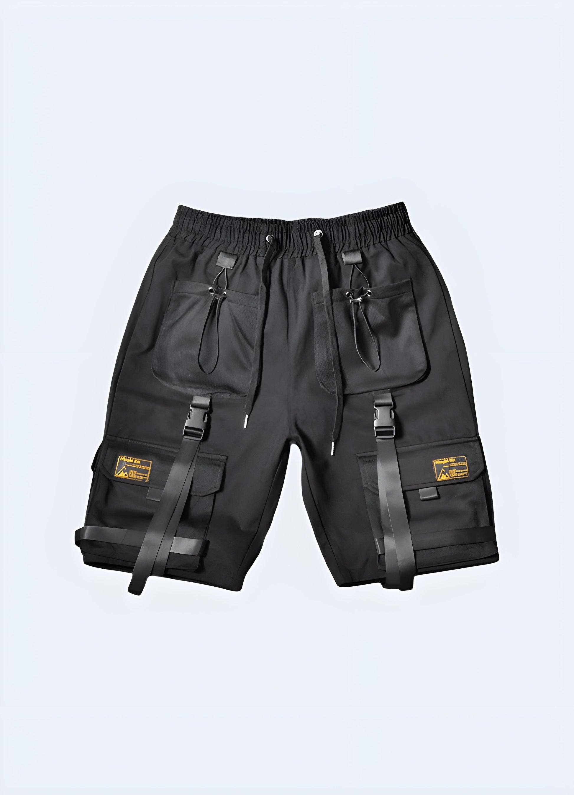 Stylish techwear cargo shorts for men, designed for functionality and urban fashion in the Canada.