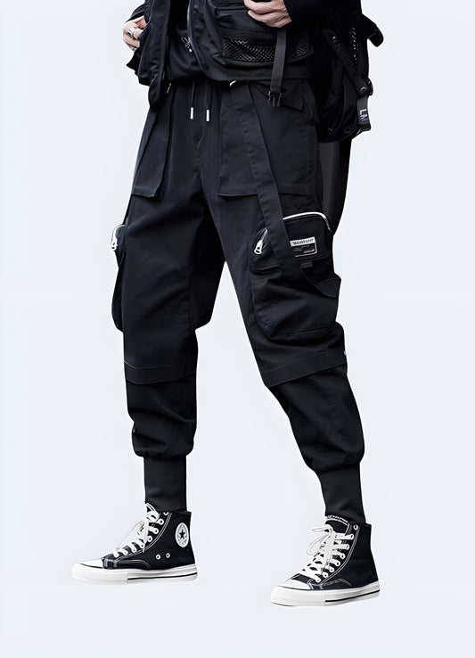 Functional techwear cropped pants designed for urban mobility and style, available now in Canada.