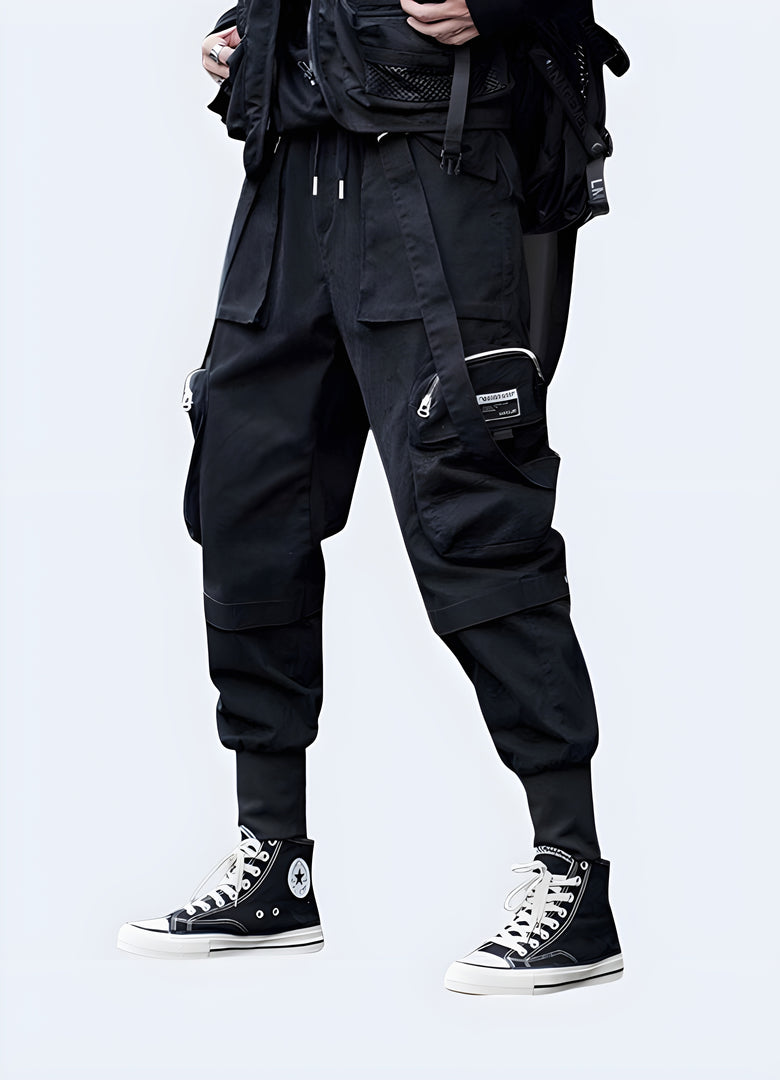 Functional techwear cropped pants designed for urban mobility and style, available now in Canada.