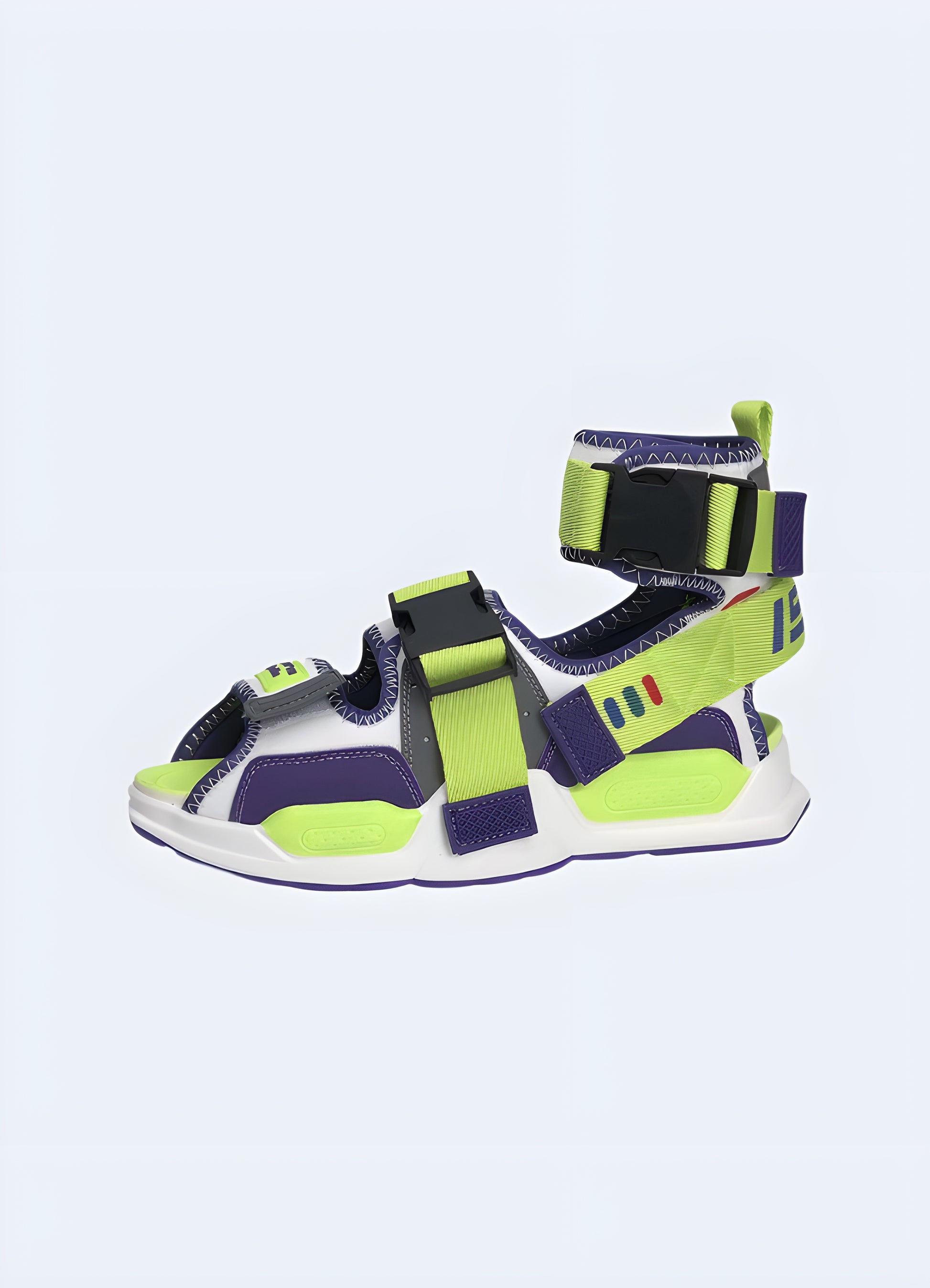 Techwear cyberpunk sandals available in Canada, featuring a bold and innovative look perfect for modern streetwear.