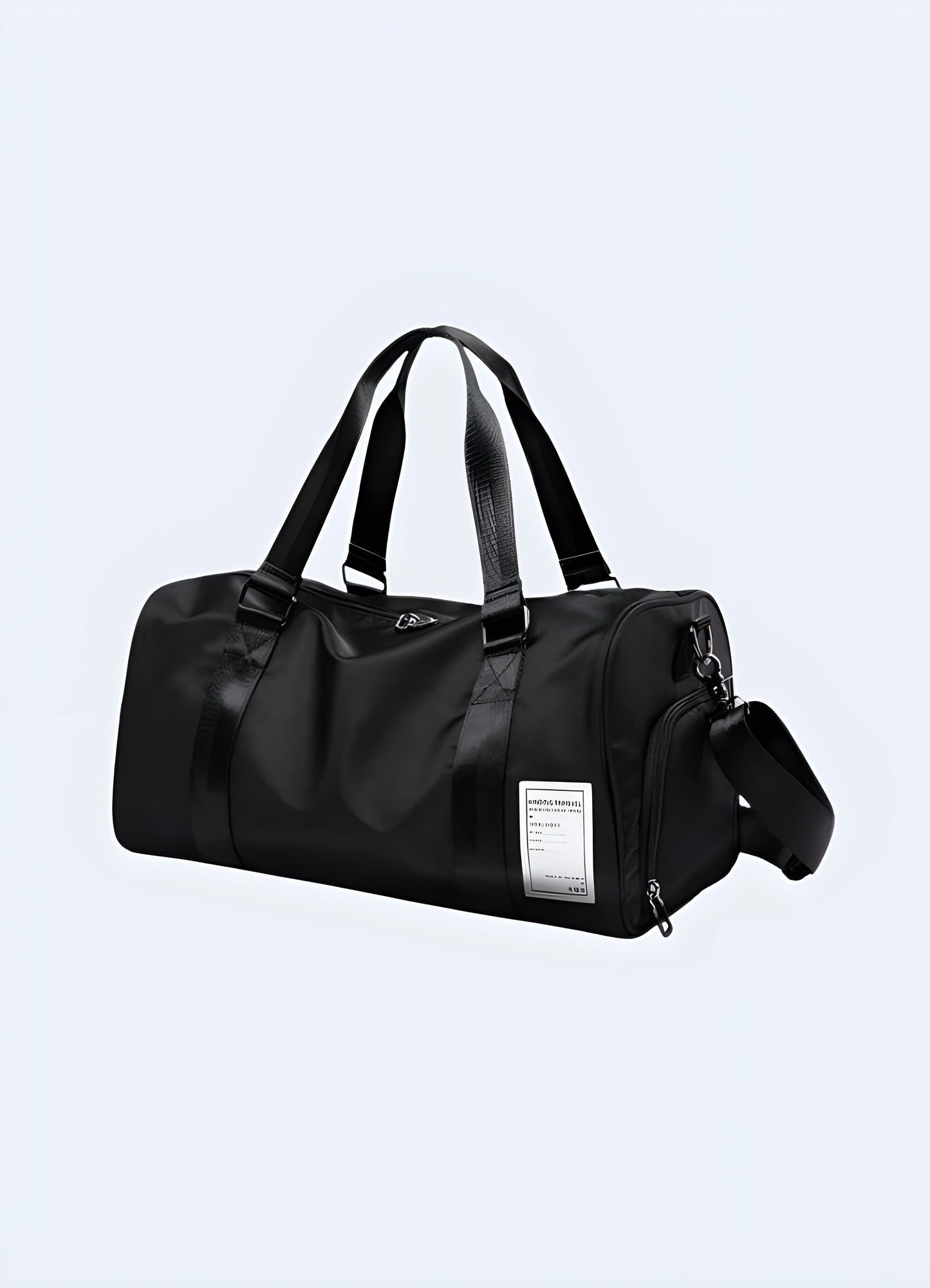 The bag boasts a sleek, minimalist look, with intricate detailing reminiscent of the techwear fashion movement Canada.