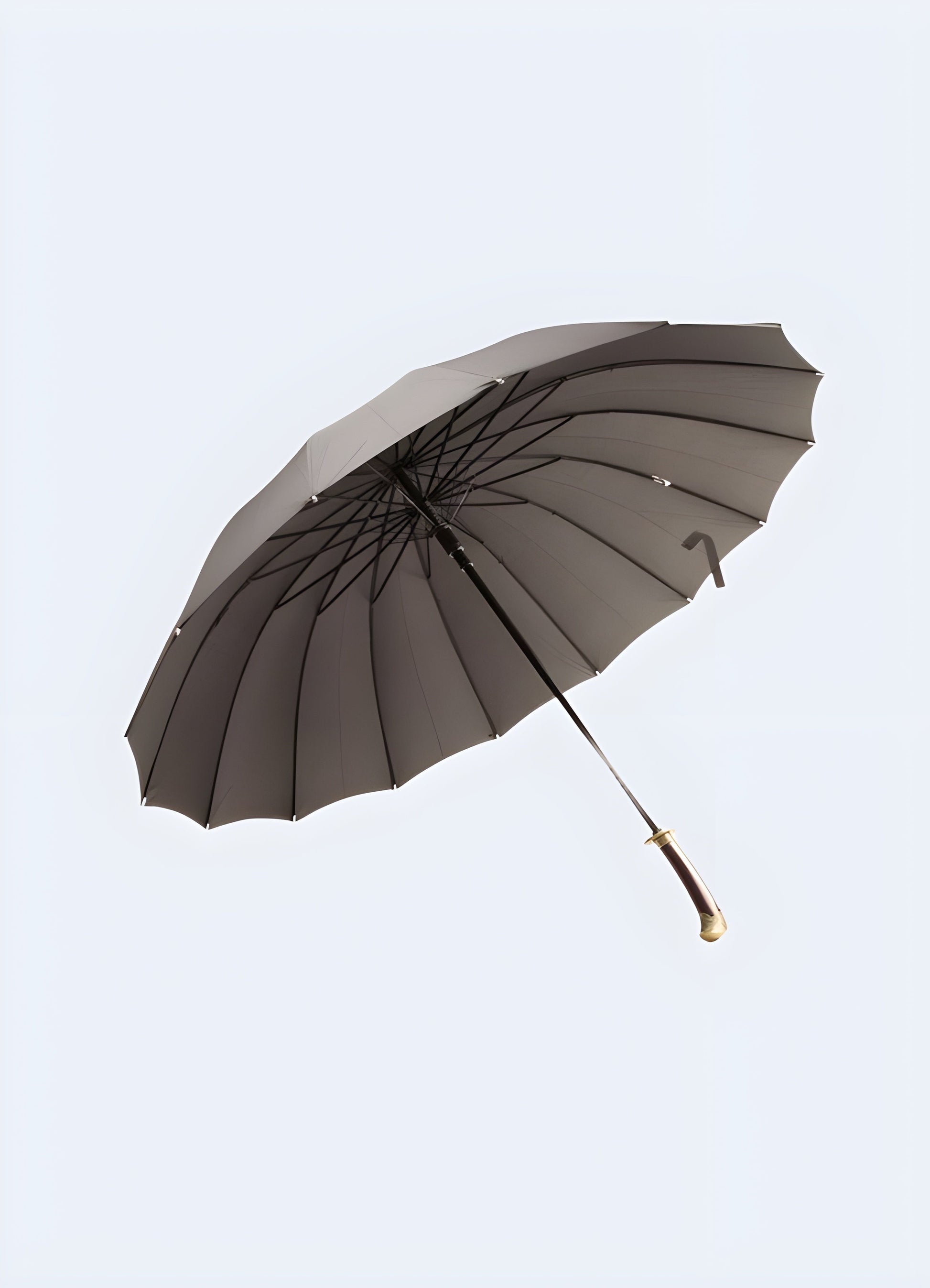 Front view of a techwear katana umbrella with 16 ribs, available in the Canada.