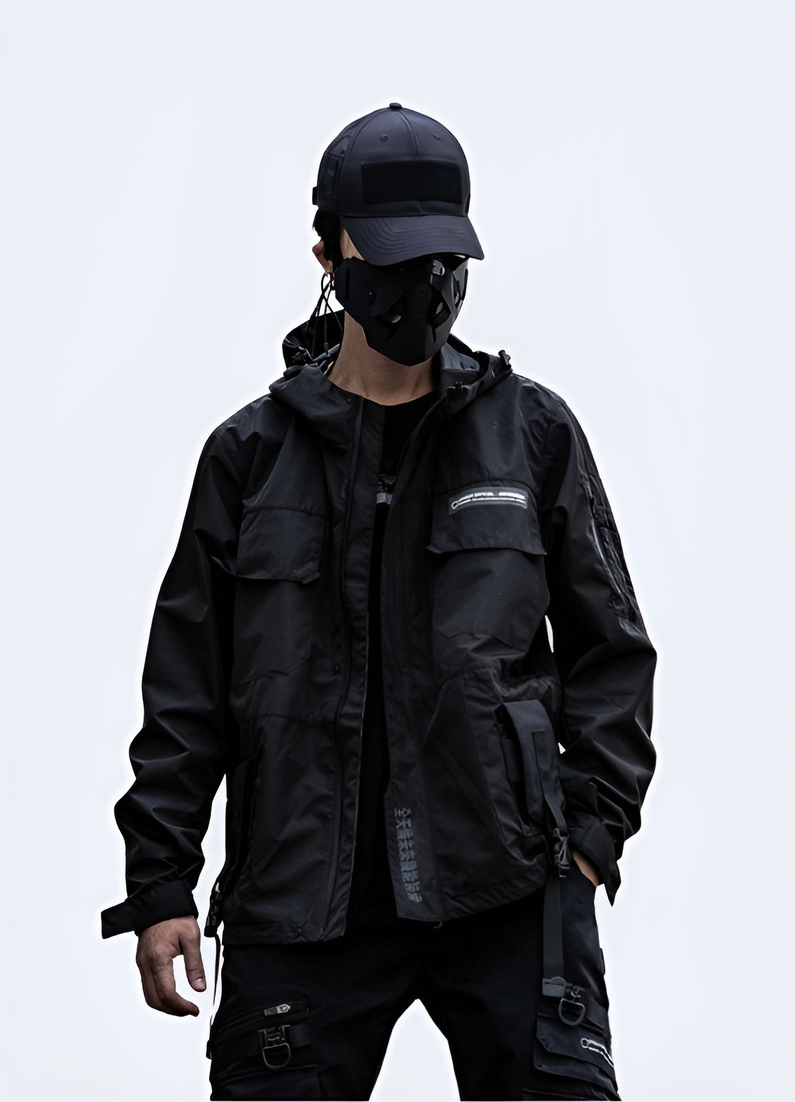 Techwear leather jacket combining durability and style, perfect for urban exploration and fashion-forward individuals in Canada.