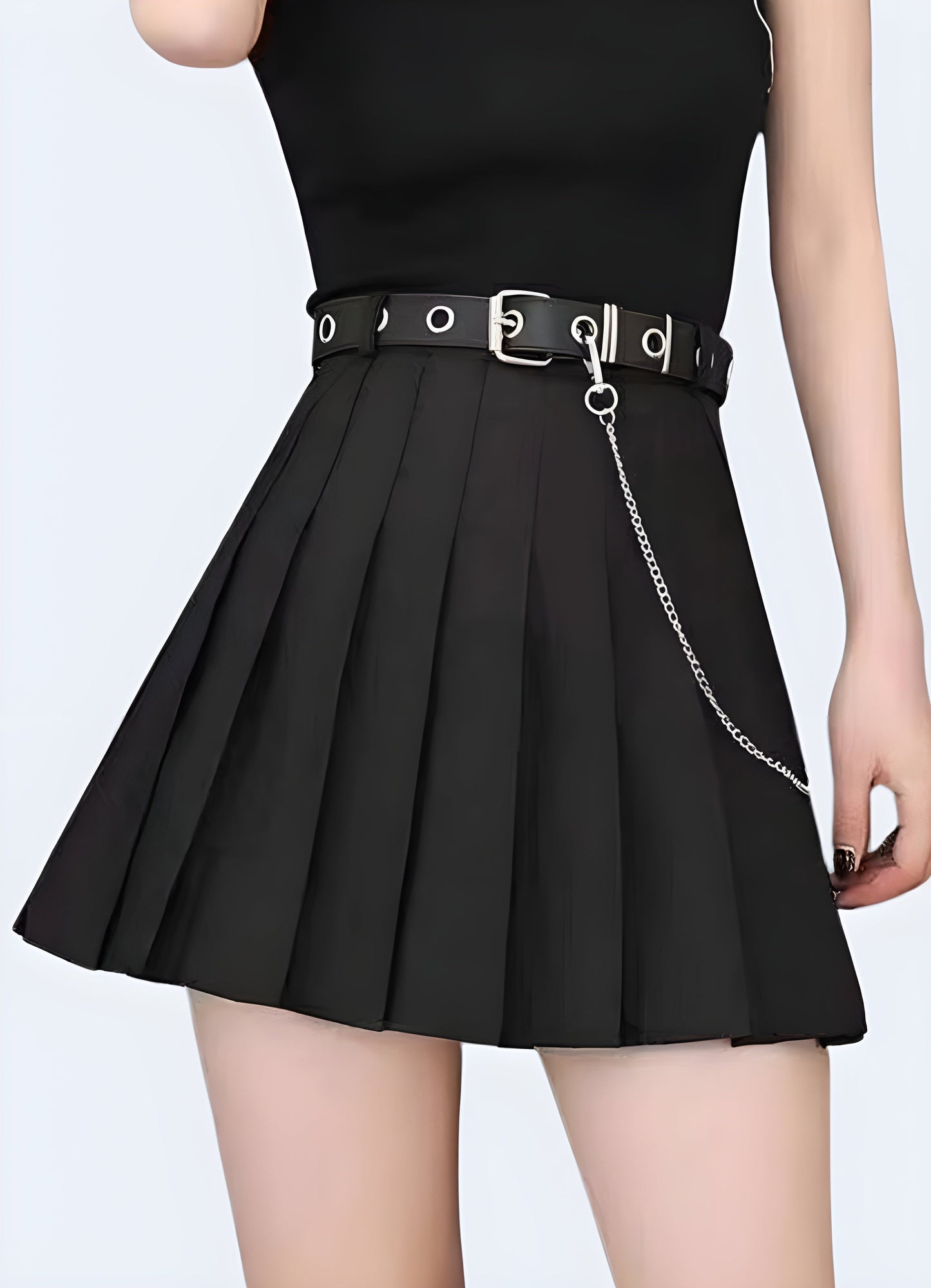 Techwear mini skirt showcasing a blend of style and functionality, perfect for modern urban fashion Canada enthusiasts seeking a bold and edgy look.