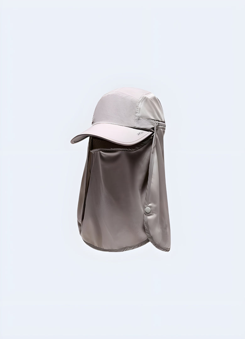 This cap combines style and functionality with a sleek design that includes a protective neck flap Canada.