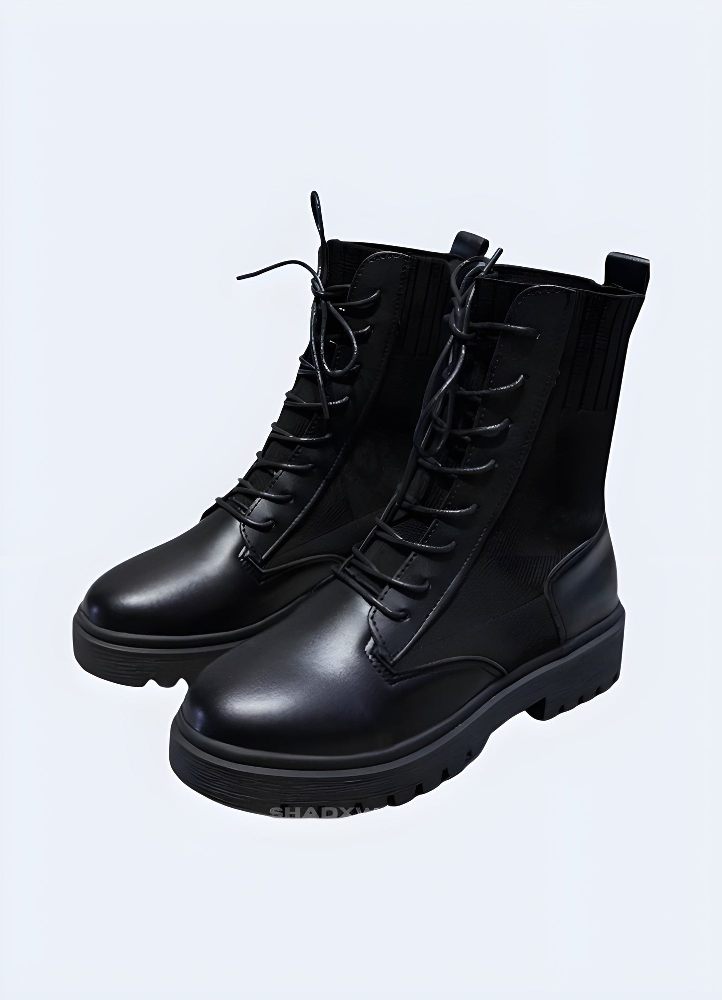 Front side view of techwear slide boots, showcasing their sleek design and cozy appearance, perfect for relaxed Canada outfits.