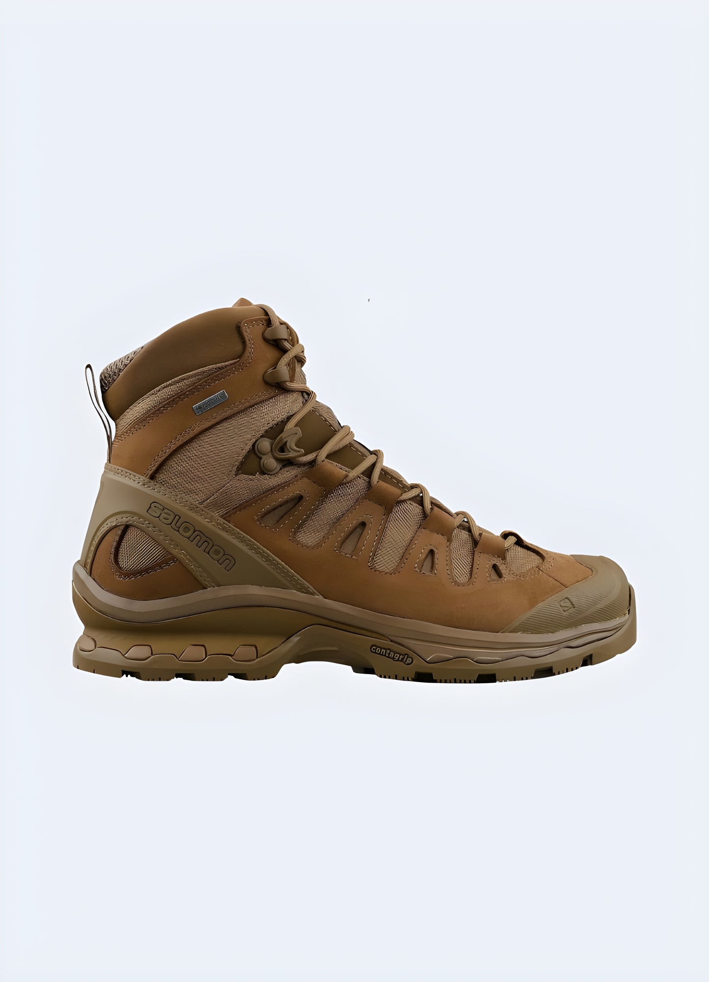 Front and side view of white techwear snow boots, highlighting the sleek silhouette, technical features, and stylish white color option for a fashionable winter look Canada.