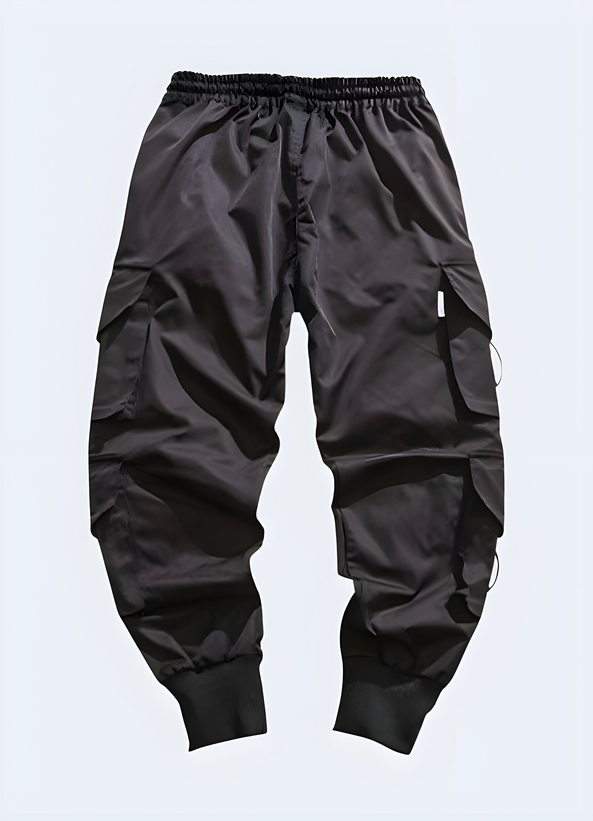 Back view of urban jogger pants showcasing the tapered leg, elastic cuffs, and sleek silhouette, ideal for both casual wear and light exercise in Canadian cities.